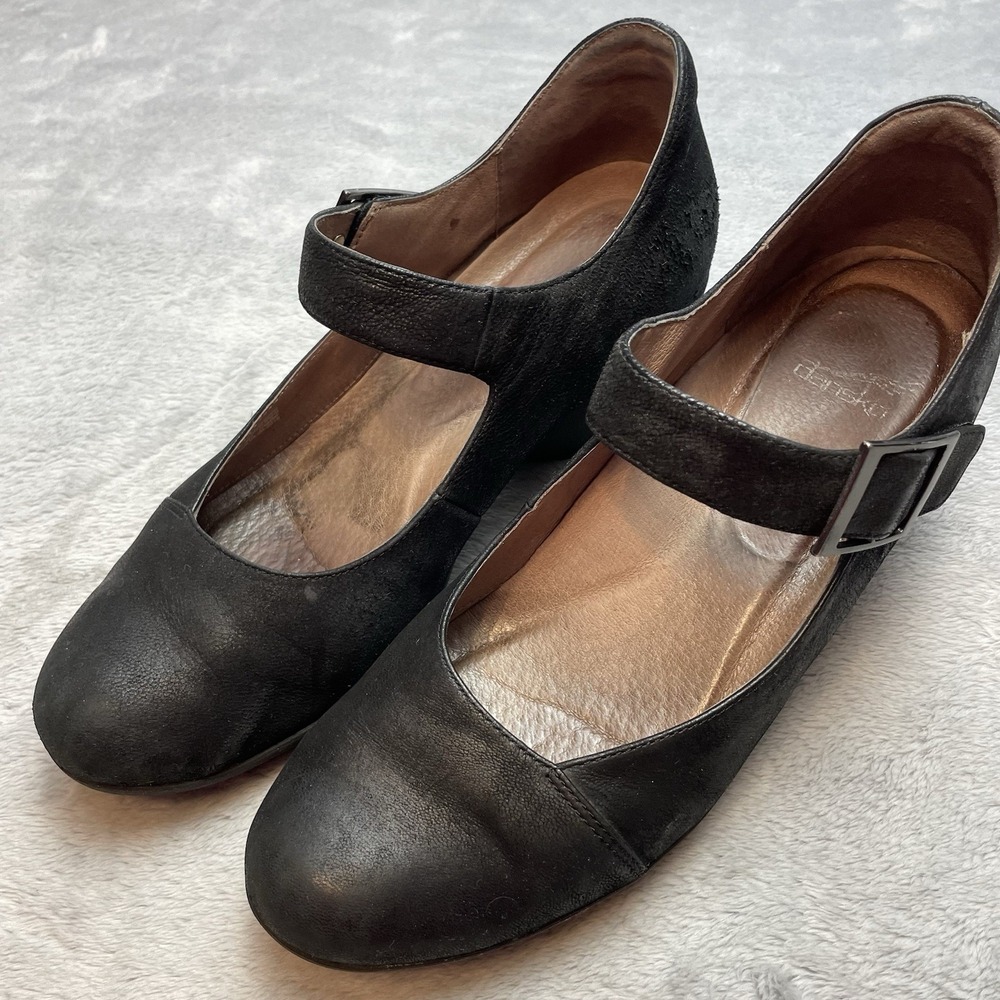 Dansko Womens Roxanne Mary Jane Pumps Size 41 US 10.5-11 Black Nubuck Leather